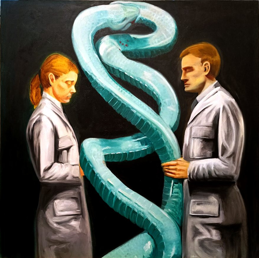 Double Helix, oil on canvas