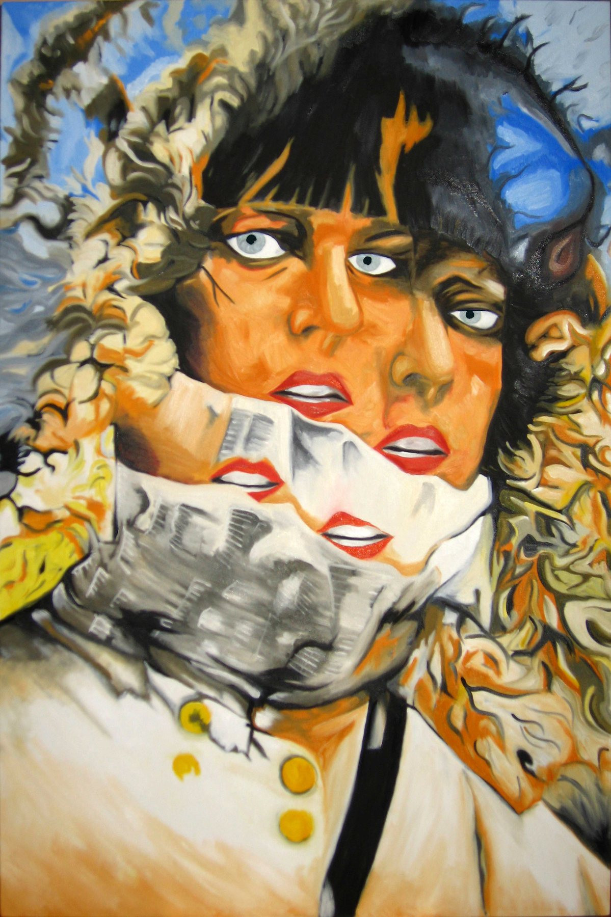 Eszter in Faux-Fur, oil on canvas
