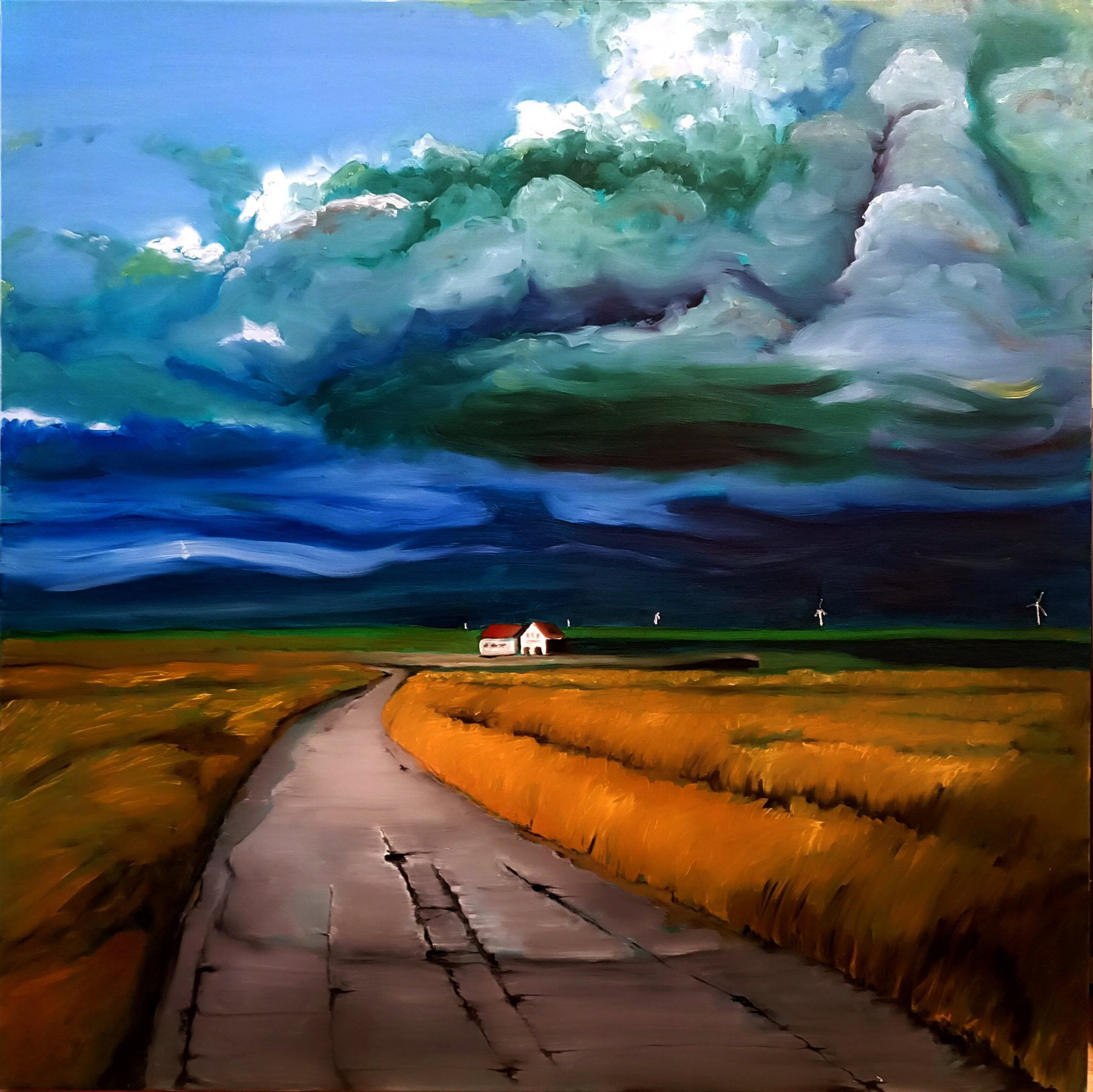 Storm on the Prairie, oil on canvas