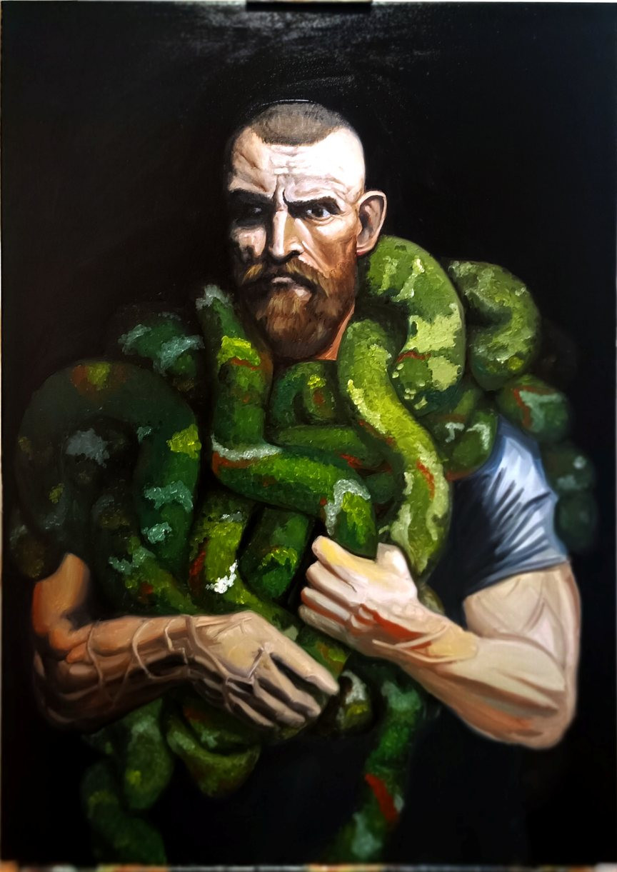 The Snake-Handler, oil on canvas